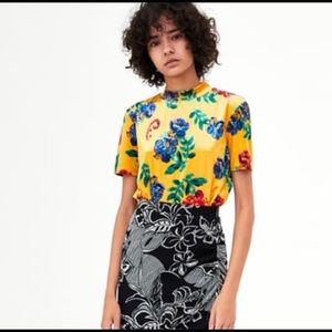 Zara Velvet Flower Top